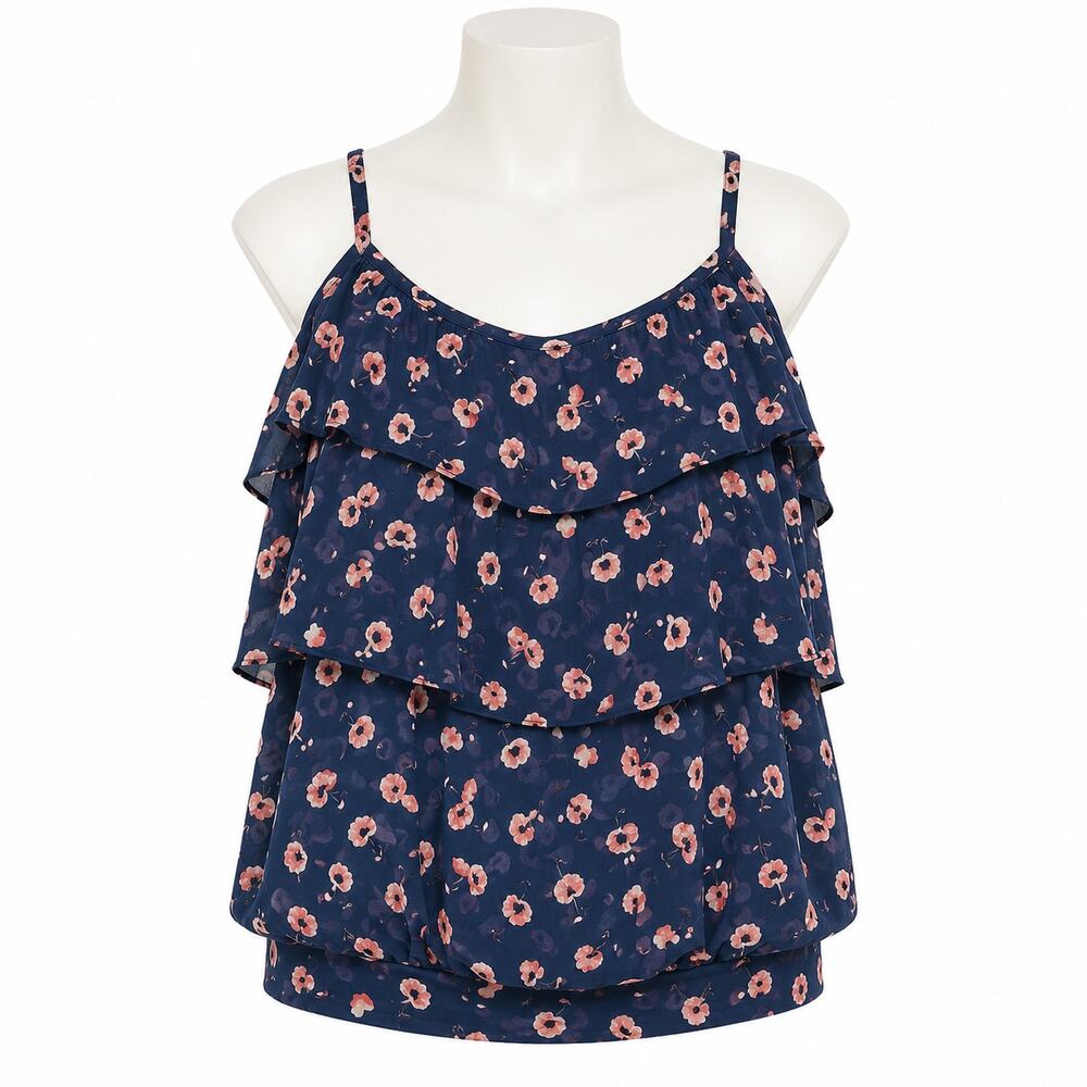 Torrid Y2K Cottagecore Floral Chiffon Layered Ruffle Tank - Size 3X - Picture 1 of 10